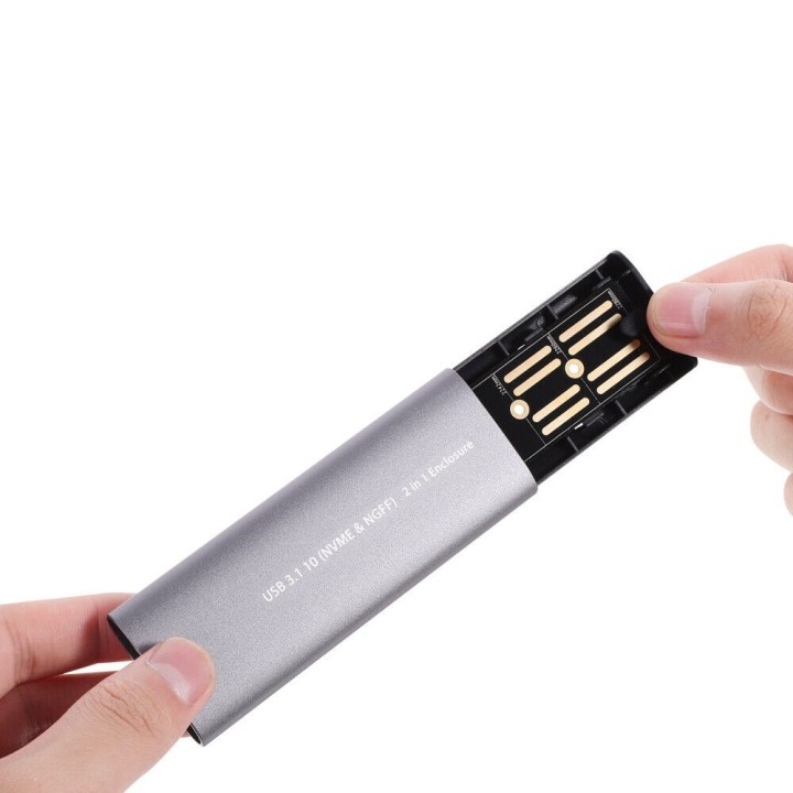 Θήκη για Σκληρό Δίσκο M.2 SATA III NVME με σύνδεση USB 3.1 / SATA σε Γκρι χρώμα(17756)