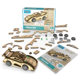 Engino MAKERSPACE DIY: Αυτοκίνητο αγώνων με δυνατότητα pull-back STEM Building Kit for Kids Ages 6+ (1 Model to Build)