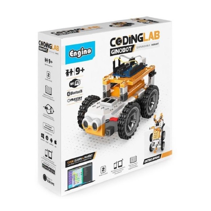 Engino Coding Lab- GinoBot STEM Robotics Toys for Kids Ages 9+ (2 Robots to Build)