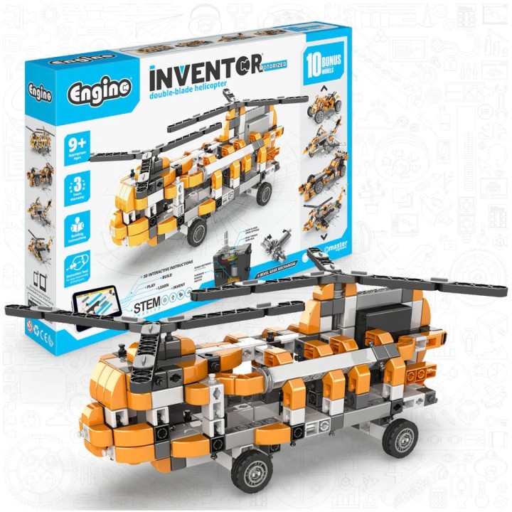 Μηχανοκίνητο ελικόπτερο Engino Inventor με διπλή λεπίδα: Μηχανικά παιχνίδια STEM για παιδιά ηλικίας 9+ ετών