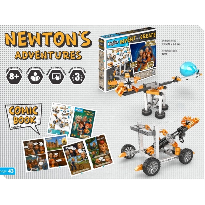 Engino Invent and Create: Newtons Adventures 4-in-1 STEAM Building Kit