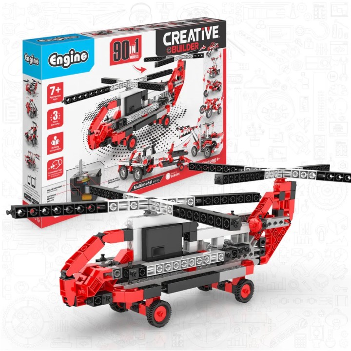 Engino Creative Builder: Σετ 90 Μηχανοκίνητων Μοντέλων - Έργο STEM για Παιδιά Ηλικίας 7+ (90 Μοντέλα για Κατασκευή)