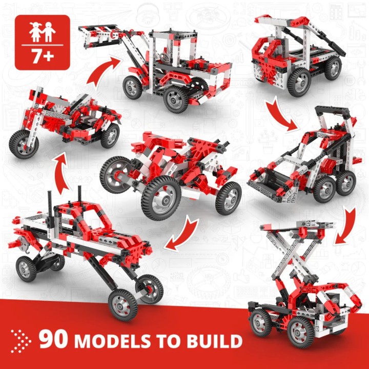 Engino Creative Builder: Σετ 90 Μηχανοκίνητων Μοντέλων - Έργο STEM για Παιδιά Ηλικίας 7+ (90 Μοντέλα για Κατασκευή)