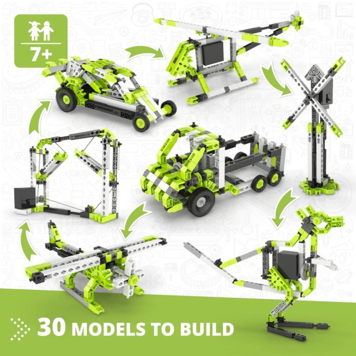 Engino Creative Builder: Σετ 30 Μηχανοκίνητων Μοντέλων - Παιχνίδια Μηχανικής STEM για Παιδιά Ηλικίας 7+