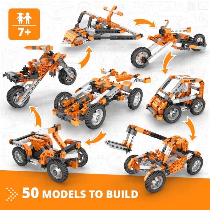 Engino Creative Builder: Σετ 50 Μηχανοκίνητων Μοντέλων - Παιχνίδια Κατασκευής STEM για Παιδιά Ηλικίας 7+