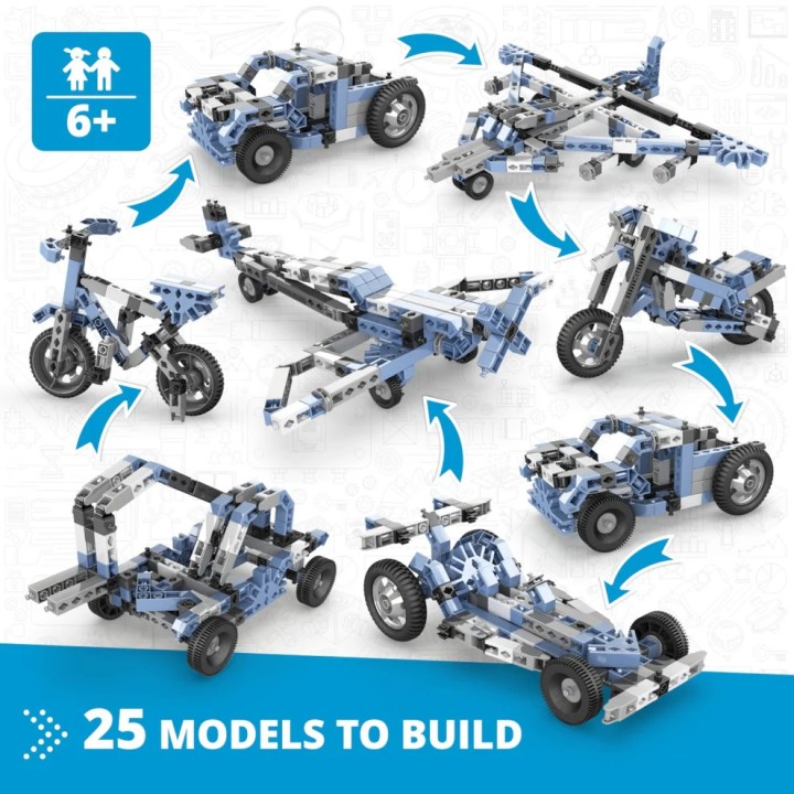 Engino Creative Builder: Σετ 25 Πολυμοντέλων - Παιχνίδια Μηχανικής STEM για παιδιά ηλικίας 6+ ετών (25 Μοντέλα για Κατασκευή)