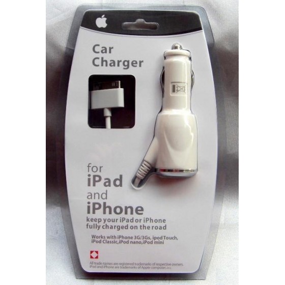 Mini Car Charger Adapter for iPhone/iPod (White) EKA-Q13