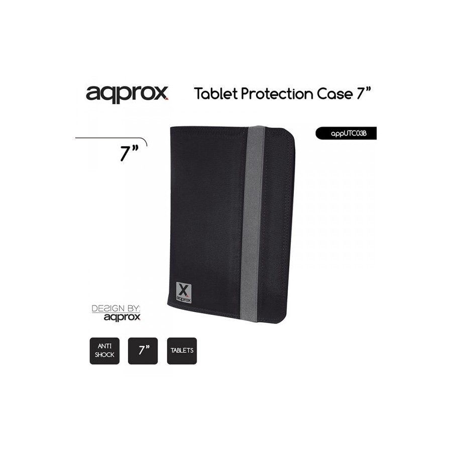 Θήκη για Tablet APPUTC03B έως 7" Approx Black Nylon 