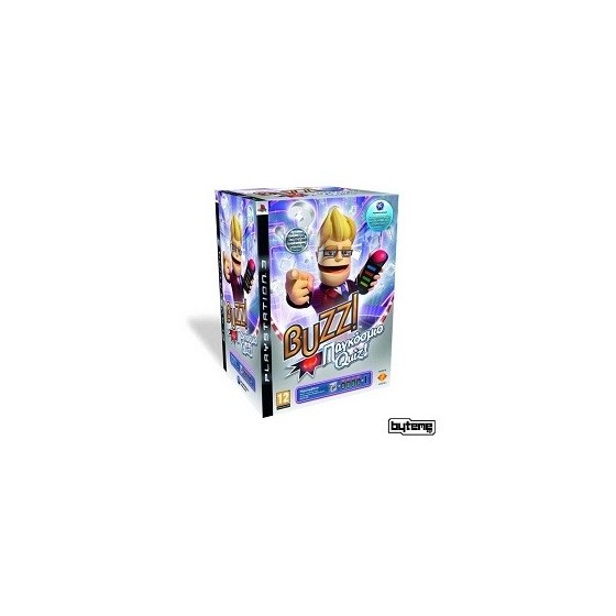 Sony Buzz Παγκόσμιο Quiz Greek Edition & Wireless Buzzers - PlayStation 3 (PS3)Πακέτο παιχνίδι BUZZ