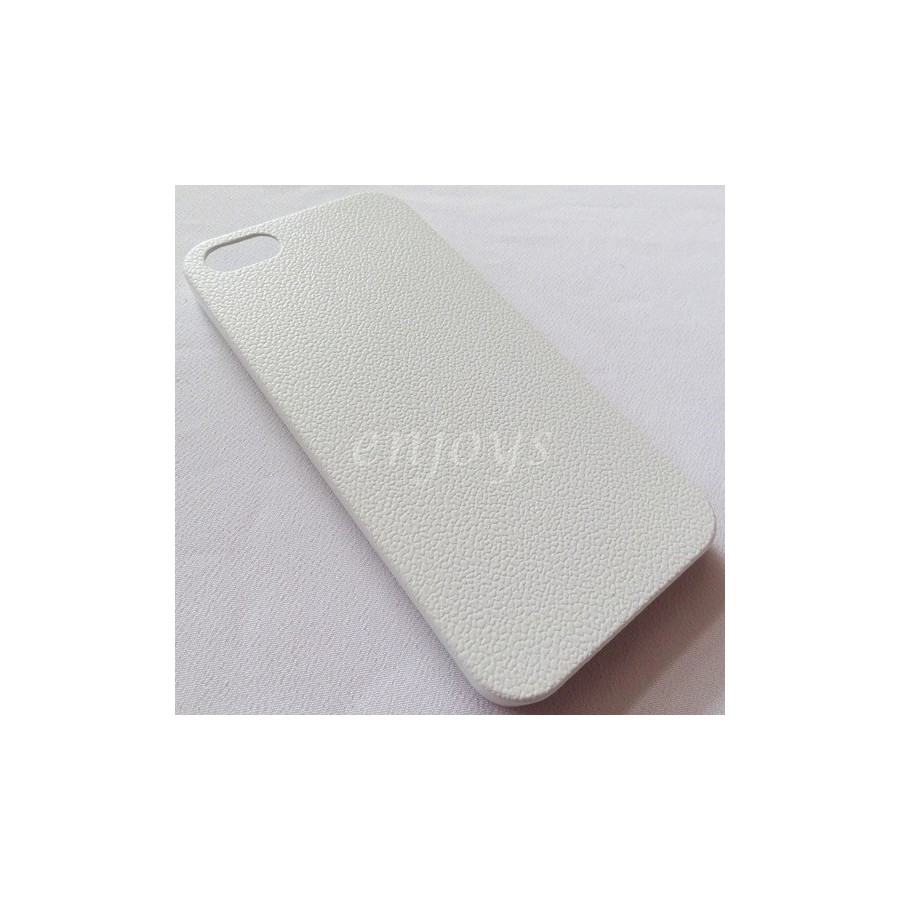 Back cover for Iphone 5/5s JZZS 0.5mm embossed + Lcd Protector θήκη κινητού λευκή από δέρμα με πανάκι για το Iphone 5/5s