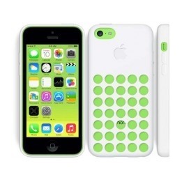 Back Silicone Iphone 5C DeTech with holes θήκη κινητού από σιλικόνη λευκή για το Iphone 5C