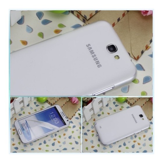 Back cover for Samsung Note 2 N7100 JZZS 0.5mm transparent+Lcd protector θήκη κινητού white-Λευκή με προστατευτικό οθόνης 
