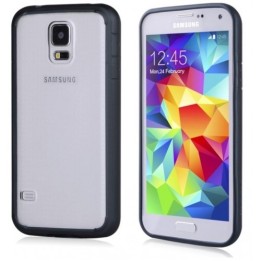 Side protector / bumper for SAMSUNG S5 DeTech θήκη κινητού πίσω όψη για S5 Μαύρο-Διάφανο