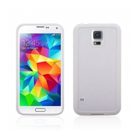 Side protector / bumper for SAMSUNG S5 DeTech θήκη κινητού πίσω όψη για S5 Λευκό-Διάφανο