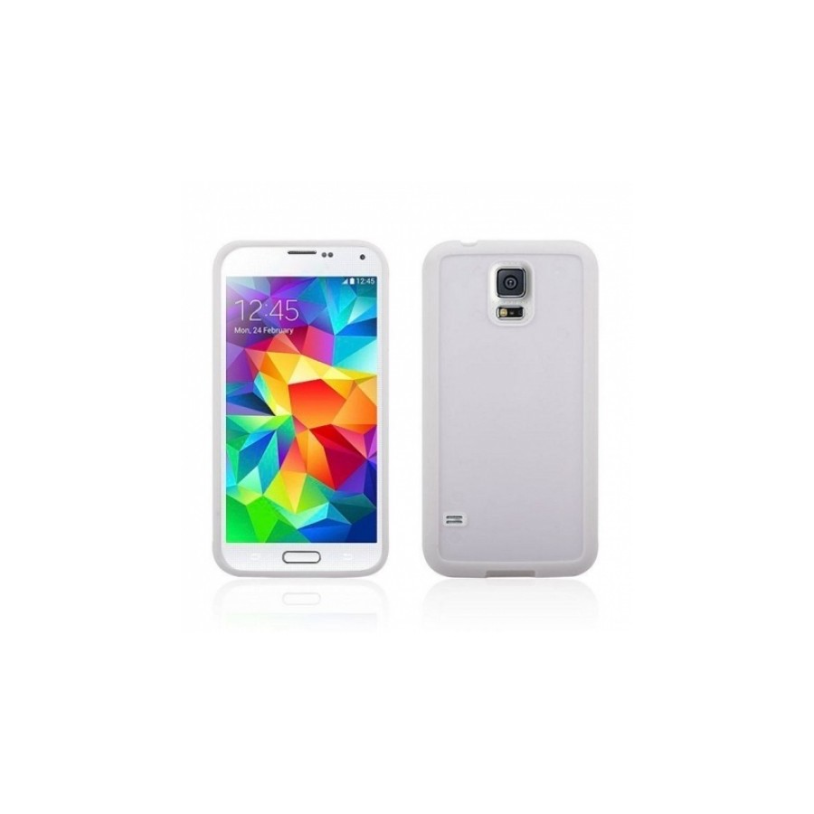 Side protector / bumper for SAMSUNG S5 DeTech θήκη κινητού πίσω όψη για S5 Λευκό-Διάφανο