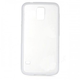 Side protector / bumper for SAMSUNG S5 DeTech θήκη κινητού πίσω όψη για S5 Λευκό-Διάφανο