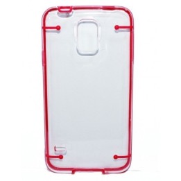 Cover for SAMSUNG S5 crystal clear whit color motifs θήκη κινητού διάφανη με Ρόζ  για το Samsung S5 i9600