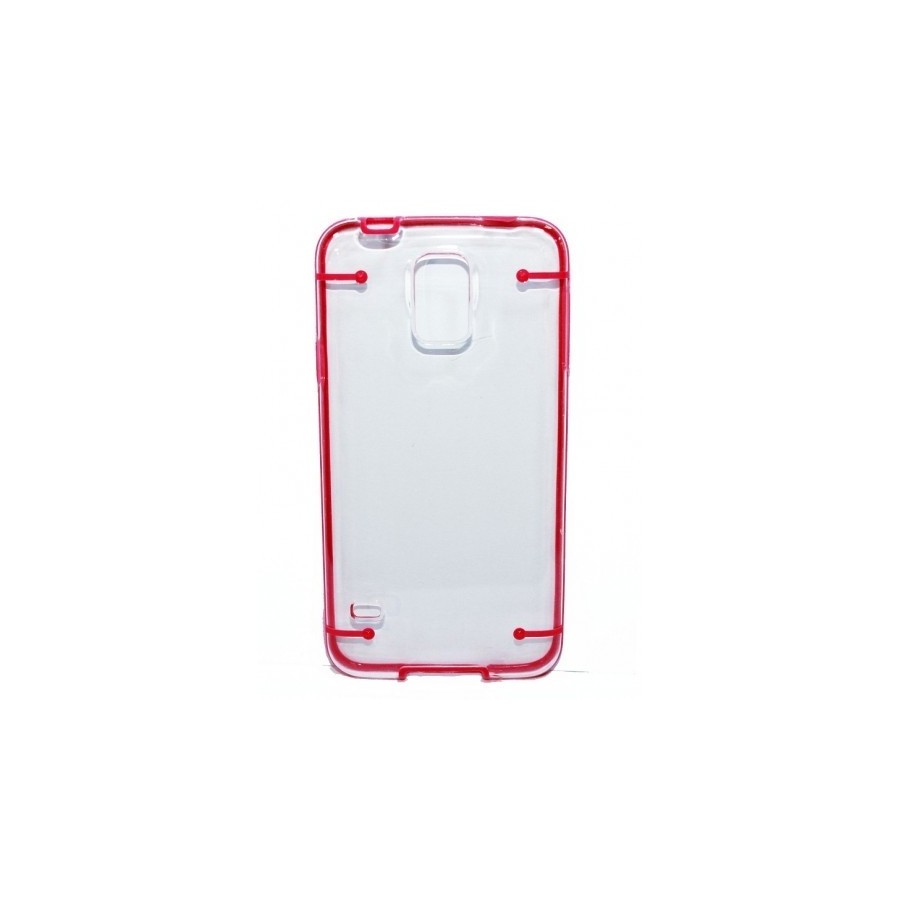 Cover for SAMSUNG S5 crystal clear whit color motifs θήκη κινητού διάφανη με Ρόζ  για το Samsung S5 i9600