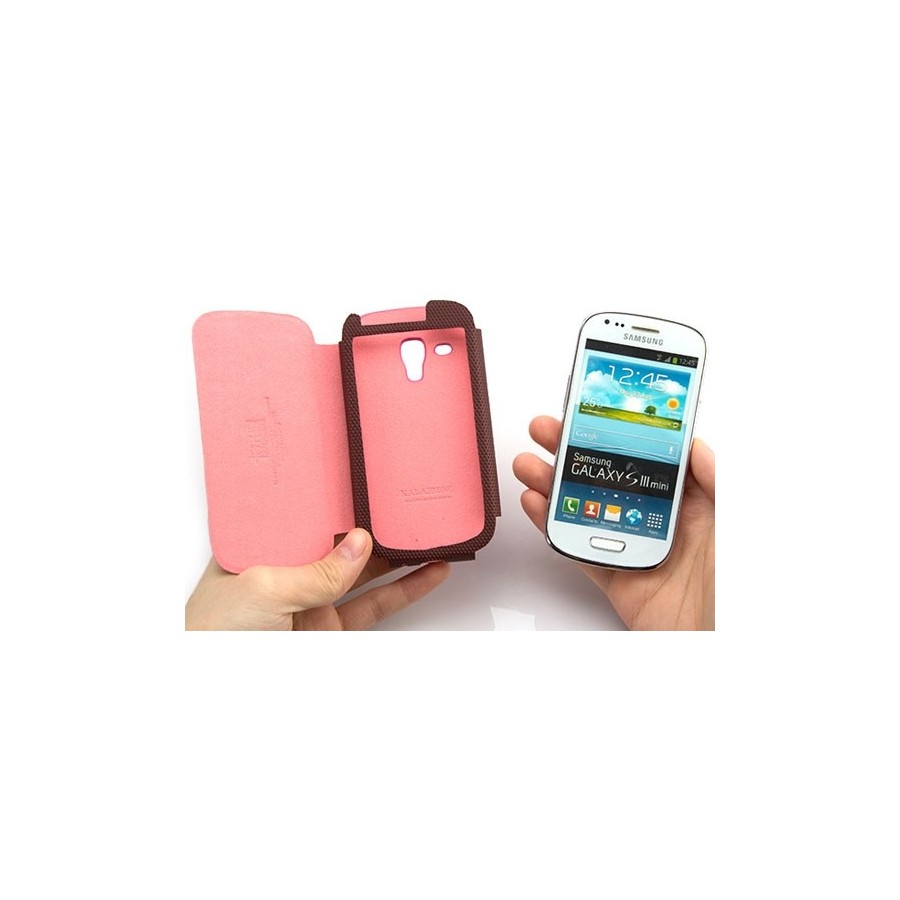 Leather case notebook SAMSUNG S4 mini i9190 JZZS  δερμάτινη θήκη Ρόζ για το S4 Mini
