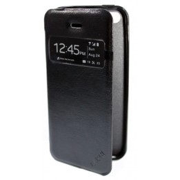 Leather case notebook Samsung S4 Mini KAISHI Θήκη με μπροστινό παράθυρο﻿ για το Samsung s4 mini Χρώμα Μαύρο