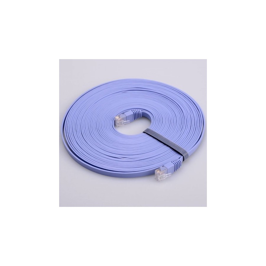 Cable LAN Cat: 6 FLAT 3.0 m DeTech καλώδιο δικτύου 3 μέτρα πλακέ cat6 χρώμα γαλάζιο