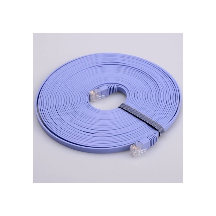 Cable LAN Cat: 6 FLAT 3.0 m DeTech καλώδιο δικτύου 3 μέτρα πλακέ cat6 χρώμα γαλάζιο