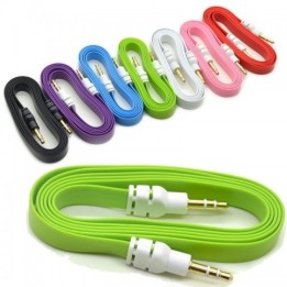 Audio cabel 3.5mm M/M AUX FLAT Cantell 1m καλώδιο ήχου λευκό πλακέ 