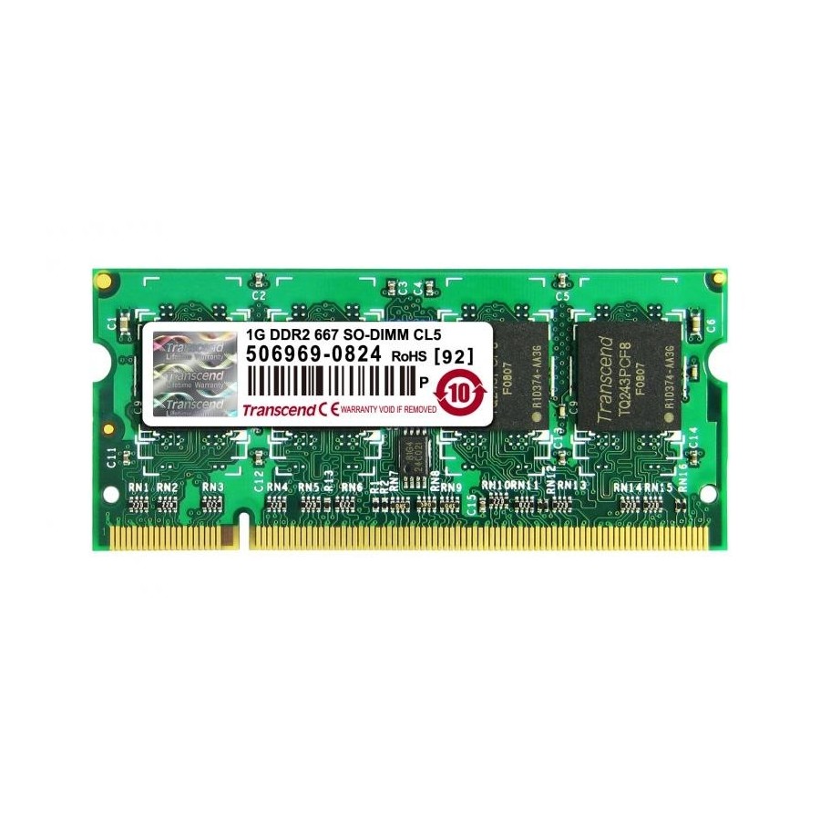 TRANSCEND JM667QSU-1G 1GB SO-DIMM DDR2 PC2-5400 667MHZ Μνήμη για Laptop Used-Μεταχειρισμένη