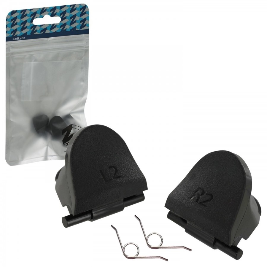 ZedLabz replacement OEM controller L2 R2 trigger button & spring set for Sony PS4 controller - Genuine OEM repair parts