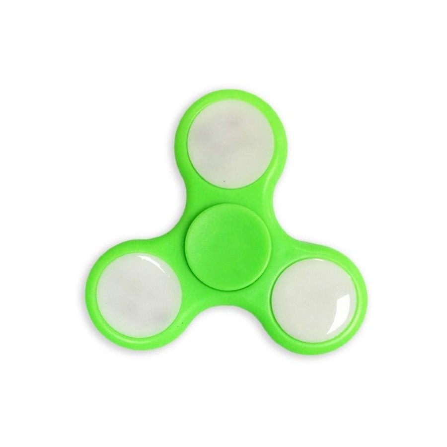 Fidget Spinner with LED Lights Toy Stress Reducer 1.5 Minutes Rotation Time Green