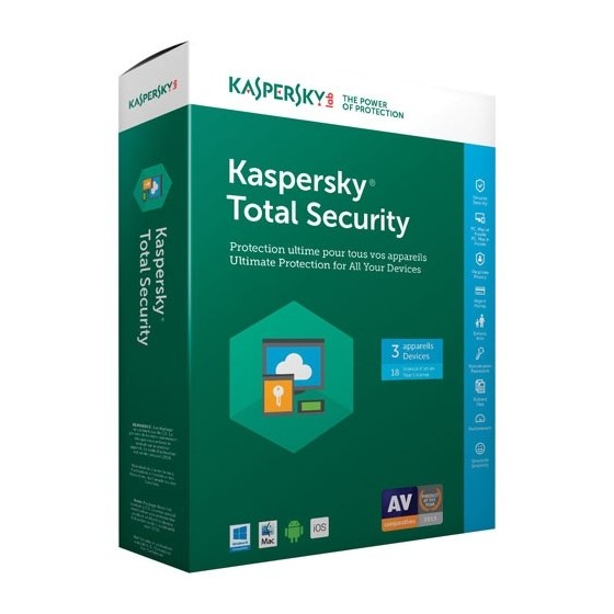 Kaspersky Total Security 2017 (3 Devices, 1 Year) Retail Box (PC/Mac/Android)