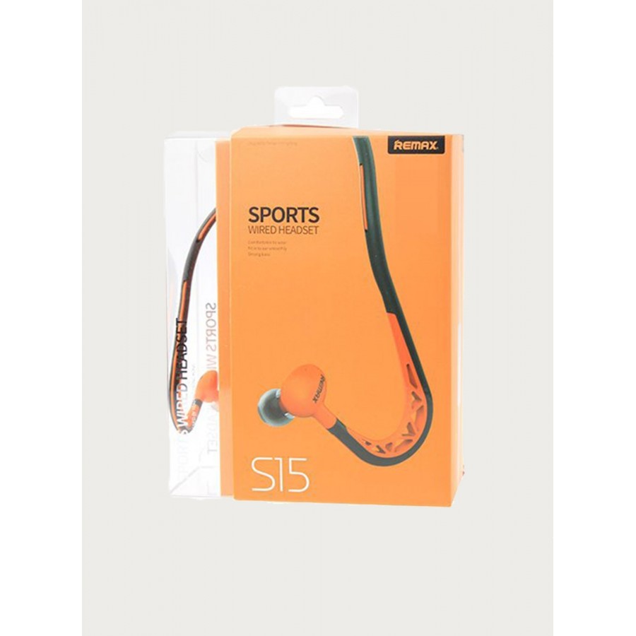 Remax Στερεοφωνικά Ακουστικά Sports S15 RM4-003-BLK/ORG