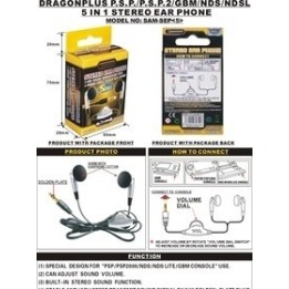 STEREO EAR PHONES FOR PSP/SLIM/NDS/LITE/GBM Ακουστικά για PSP PSP Slim NDS NDS Lite Gameboy 