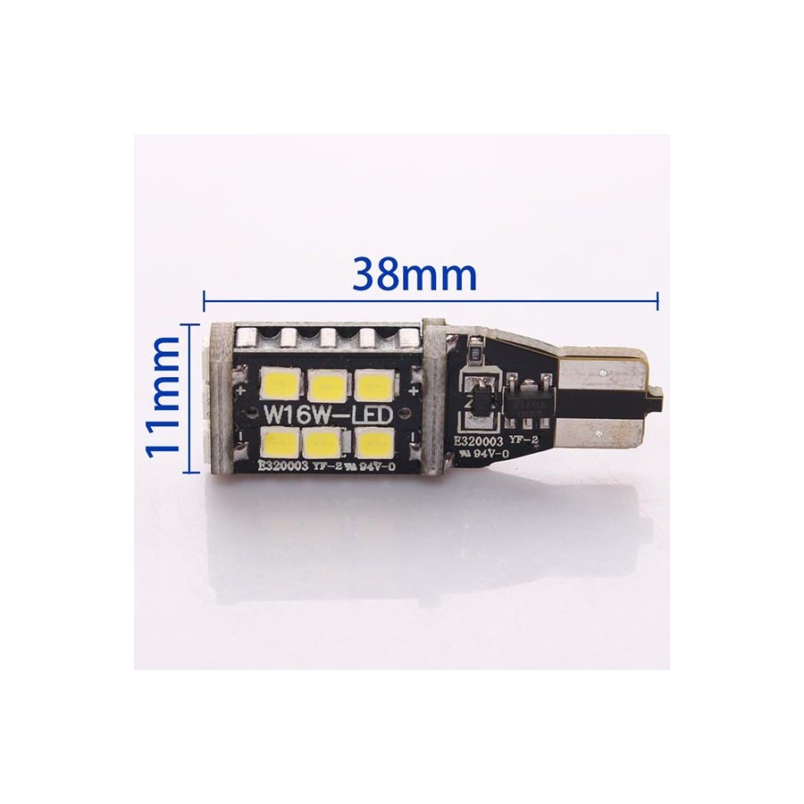 2 τεμάχια, Τ15 LED (W16W) φώτα όπισθεν / φρένων CANBUS SMD 2835