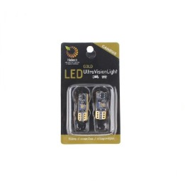 2 τεμάχια, Τ10 LED (W5W) Φώτα θέσης CANBUS 4SMD3623 GOLD