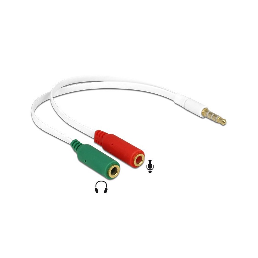 DELOCK Αντάπτορας από 2x 3.5mm 3-pin jack σε 3.5mm 4-pin jack
