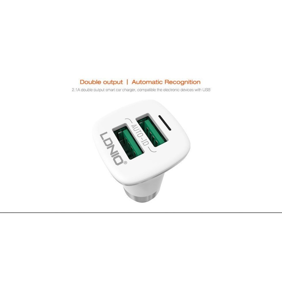 Φορτιστής αυτοκινήτου, LDNIO C301, 5V/3.6A , 2xUSB, με καλώδιο Micro USB, Λευκό