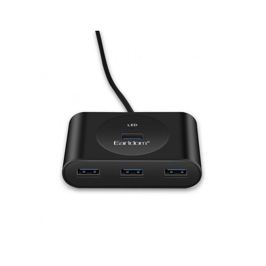 USB hub Earldom HUB03, USB 2.0, 4 θύρες, OTG,Μαυρο