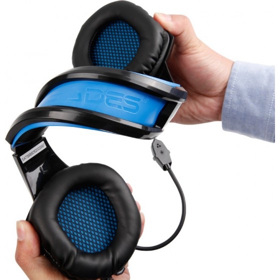 SADES BPOWER GAMING HEADSET BLACK/BLUE connecting to Laptop / PS4 / XBOX ONE / Mobile Devices.