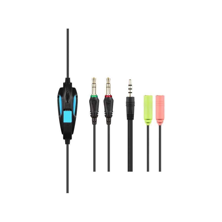 SADES BPOWER GAMING HEADSET BLACK/BLUE connecting to Laptop / PS4 / XBOX ONE / Mobile Devices.