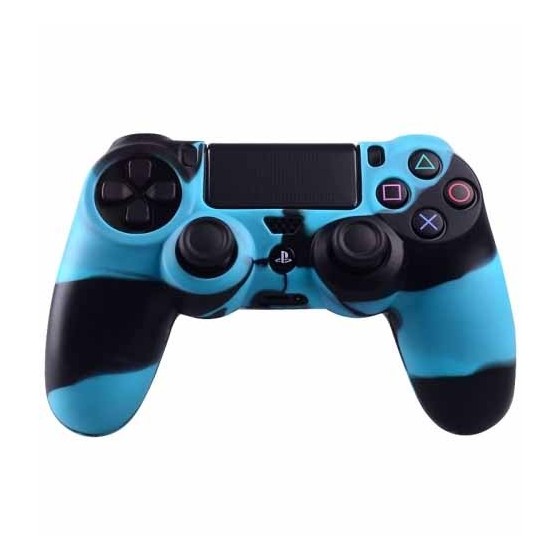 Αντιολισθητική θήκη για χειριστήριο gamepad συμβατό με Playstation PS4 Μαύρο-Γαλάζιο