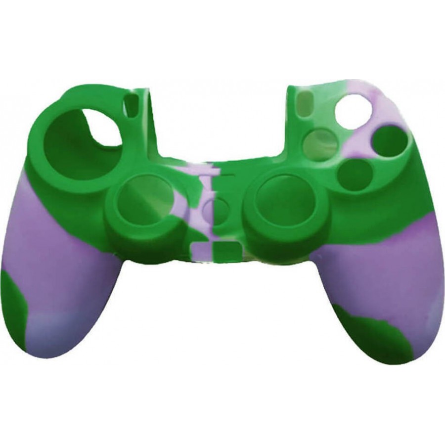 OEM SILICONE CASE - ΚΑΛΥΜΜΑ ΣΙΛΙΚΟΝΗΣ ΓΙΑ ΧΕΙΡΙΣΤΗΡΙΑ PS4 - MULTI COLOUR ΠΡΑΣΙΝΟ / ΜΩΒ
