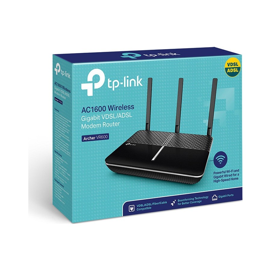 Modem Router TP-Link Archer VR600 AC1600 v2 Annex A Dual Band 10/100/1000Mbps