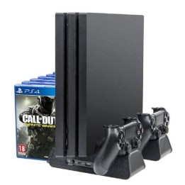 DOBE Multifunctional Cooling Stand for Sony PS4 Slim/PS4 Pro with Cooling Fan & Dual Controllers Charging Station