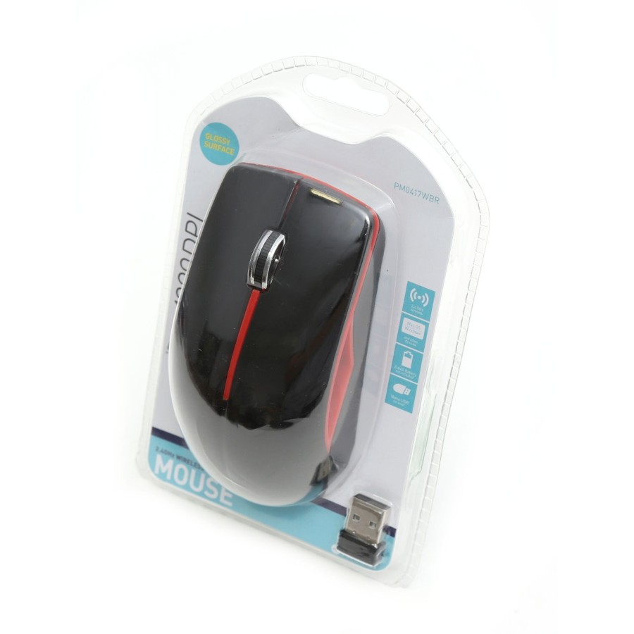 Ποντίκι Ασύρματο Platinet PM0417WBR USB μαύρο/κόκκινο