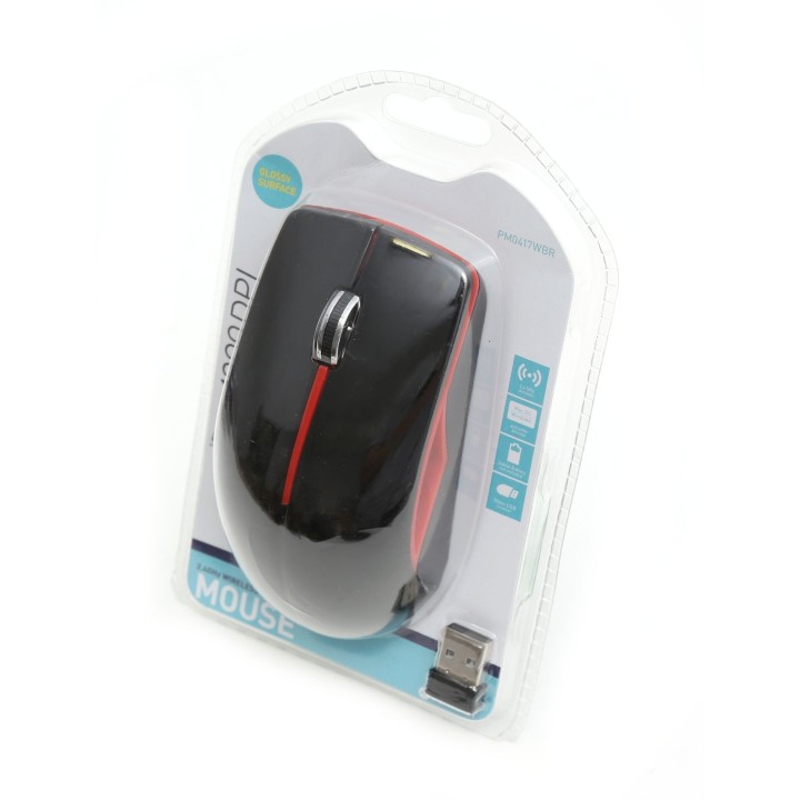 Ποντίκι Ασύρματο Platinet PM0417WBR USB μαύρο/κόκκινο