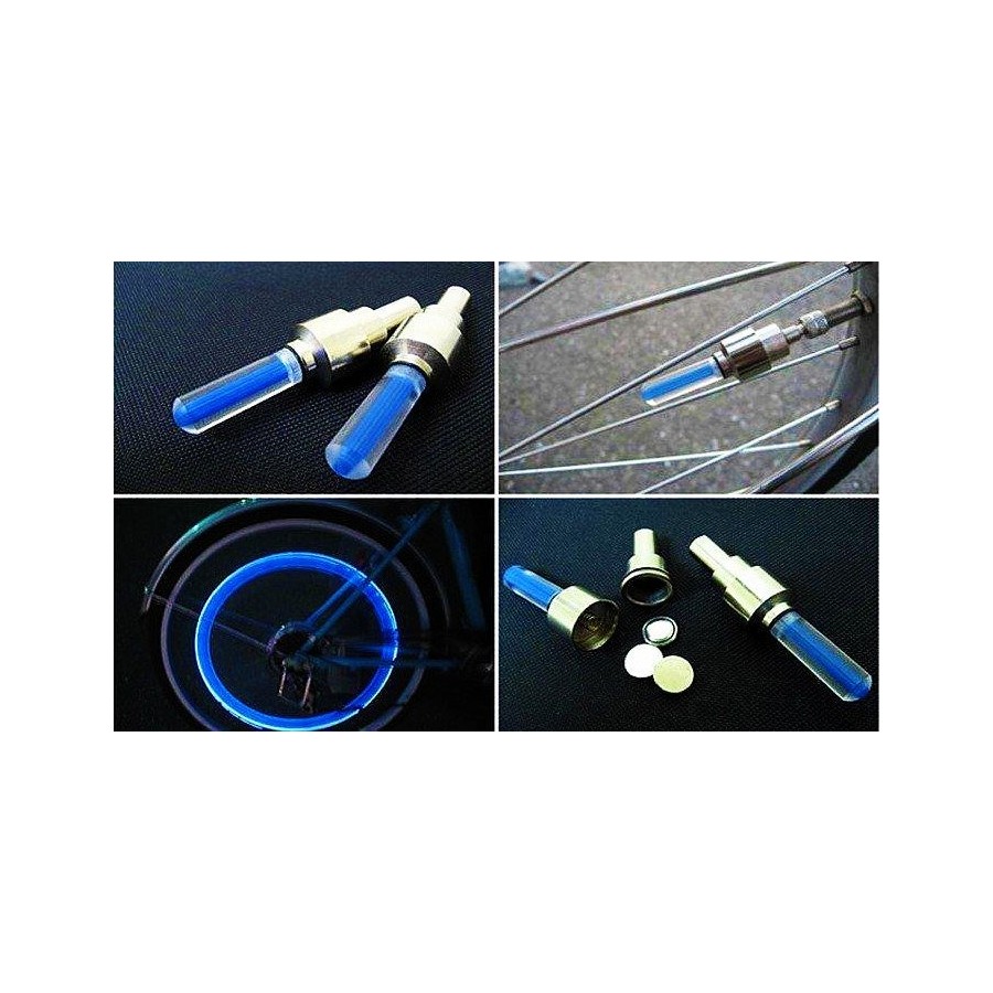 Καπάκι βαλβίδας ποδηλάτου AG304A, LED, 6.5cm, 2τμχ, μπλέ
