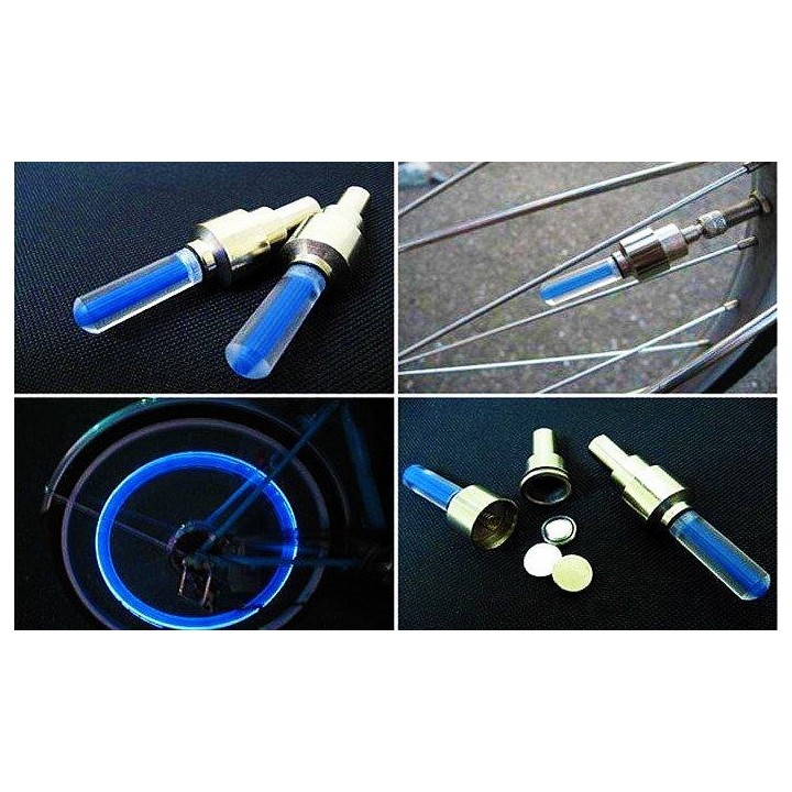 Καπάκι βαλβίδας ποδηλάτου AG304A, LED, 6.5cm, 2τμχ, μπλέ