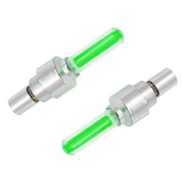 Καπάκι βαλβίδας ποδηλάτου AG304B, LED, 6.5cm, 2τμχ, πράσινο