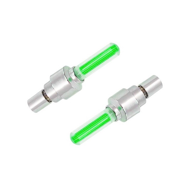 Καπάκι βαλβίδας ποδηλάτου AG304B, LED, 6.5cm, 2τμχ, πράσινο